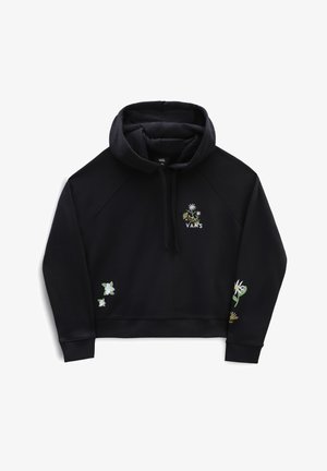 SUMMER FLOWERS BOXY HOODIE - Sweatshirt - black