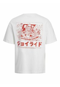 Jack & Jones JORTOKYO MARKET TEE  CREW NECK - Majica kratkih rukava s printom - bright white print:red script