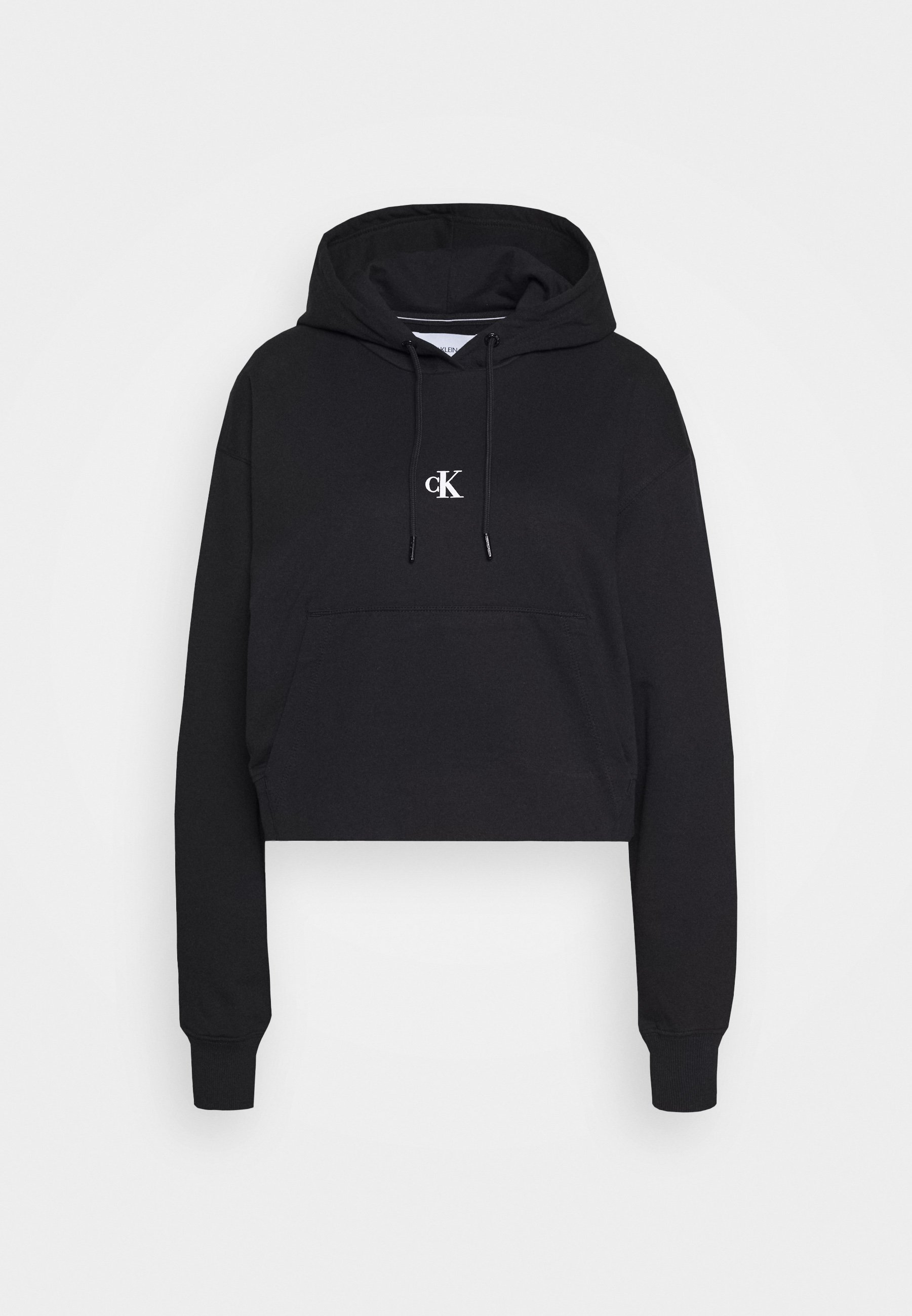 calvin klein black cropped hoodie