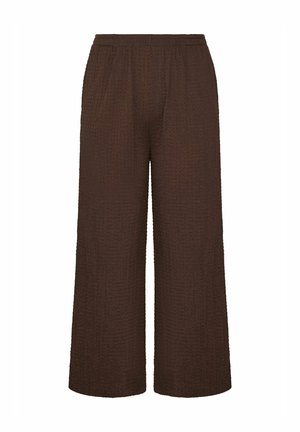 Yours Clothing, PLUS SIZE WIDE LEG TROUSERS - Trousers - chocolate
