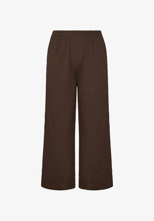 Yours Clothing, PLUS SIZE WIDE LEG TROUSERS - Trousers - chocolate