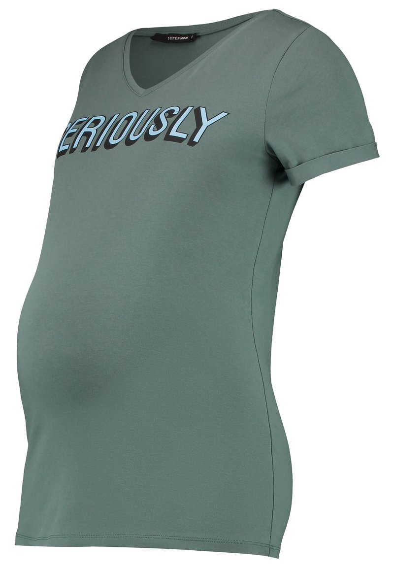 Supermom T-shirt print groen