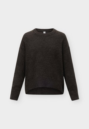 ONLY, ONLALIVIA LS HIGH-LOW O-NECK NOOS KNT - Džemper - mole detail:melange