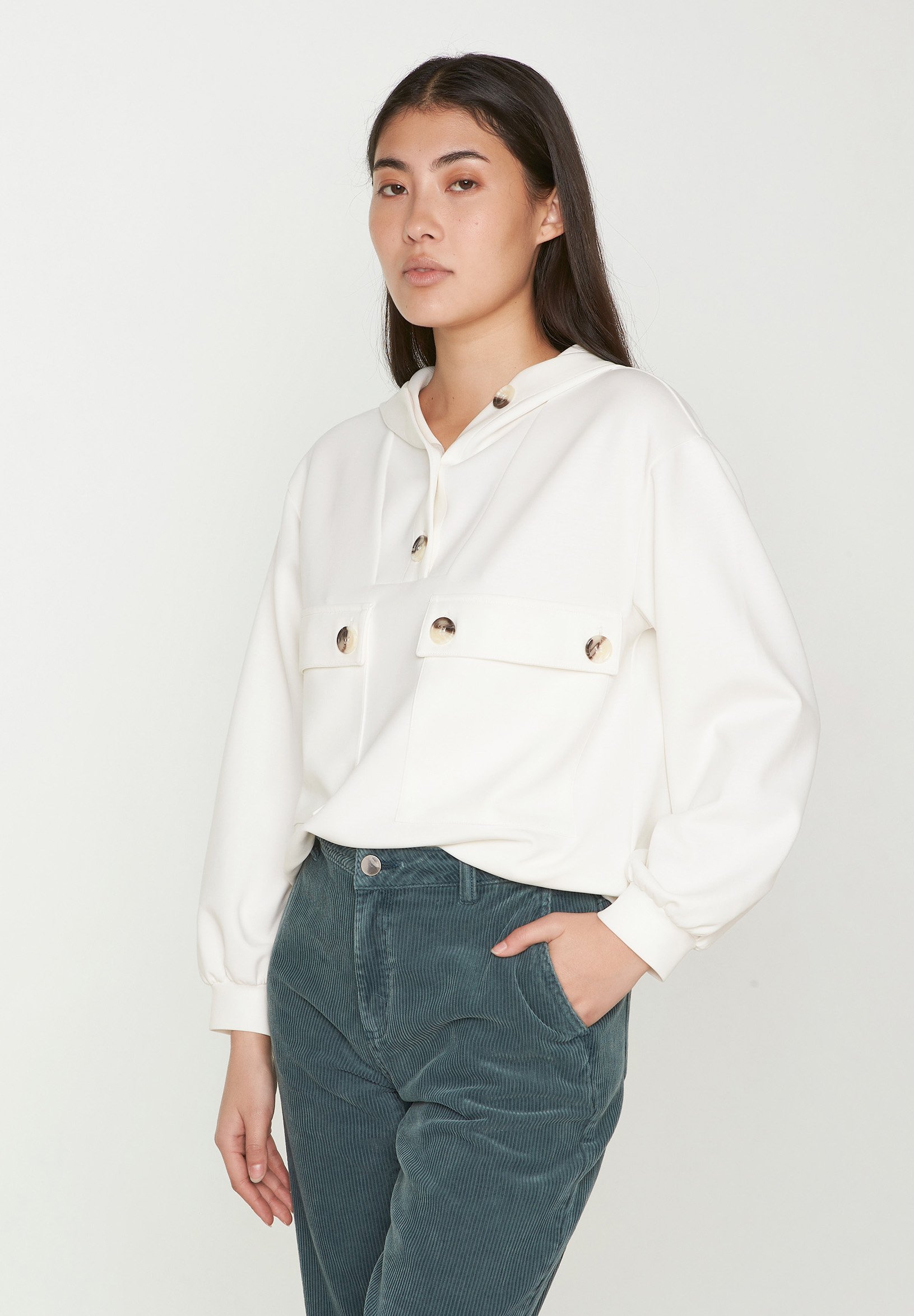 Maison 123 Sweat à capuche ecru/écru