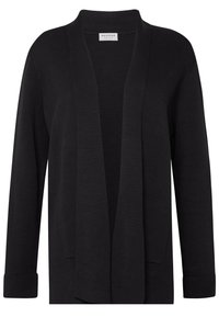 Svart öppet kardigan i mjukt stickat tyg, med långa ärmar, avslappnad passform och utan knäppning. Två framfickor ingår.