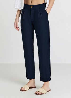TASCHE ALLA FRANCESE MISTO - Trousers - blu notte