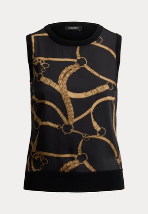 Lauren Ralph Lauren Petite, BELTING PRINT SLEEVLESS SWEATER - Μπλούζα - black