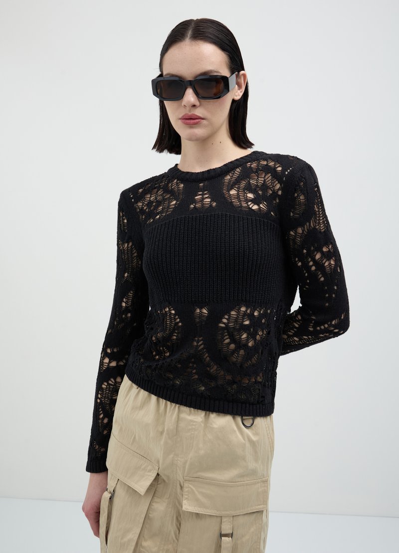 Calliope TRAFORATA EFFETTO - Strickpullover - nero