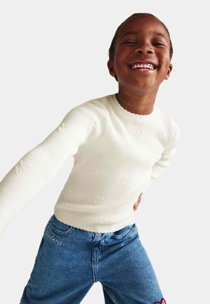 Marks & Spencer, HEART TEXTURED KNITTED TOP (2-10 YEARS). UNISEX - Langærmet T-shirt - ivory