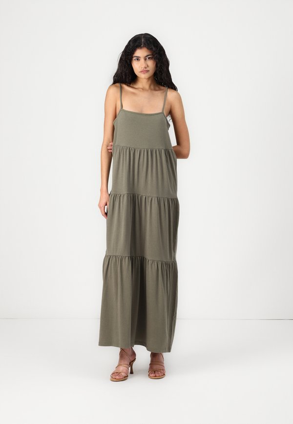 VILAYER STRAP MIDI DRESS - Jersey dress - dusty olive3