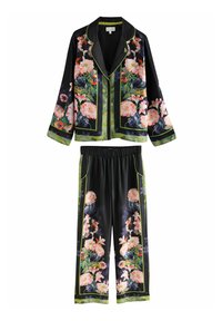 REGULAR FIT - FLORAL BUTTON THROUGH SET - Pidžamas komplekts - black koi floral