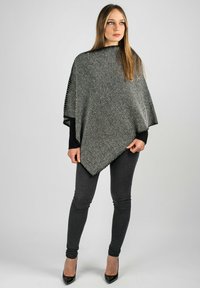 Dalle Piane Cashmere BICOLOR - Poncho - black-white