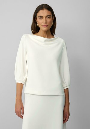 AUS INTERLOCK MIT WASSERFALL AUSSCHNITT - Sweatshirt - ecru