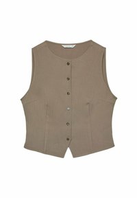 TEXTURED WITH BUTTONS - Veste sans manches - camel
