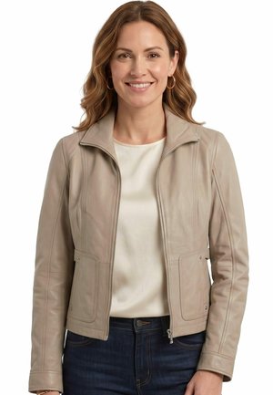 Lederjacken24, LINEA - Lederjacke - beigegrau