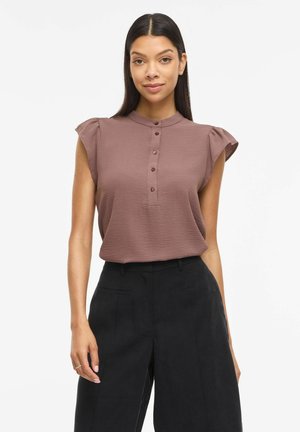 VILA TOP VIRELLA MANDARINKRAGEN - Blusa - rose brown