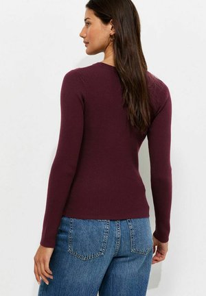 New Look, RIBBED LIGHTWEIGHT CREW NECK JUMPER - Jumper - burgundy
