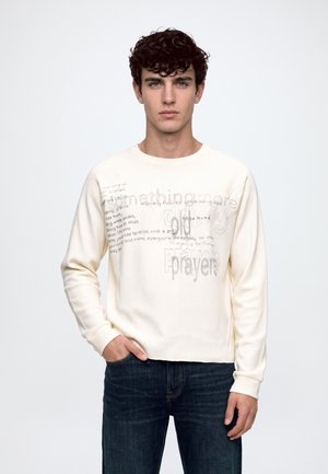 Jaded London, SKETCH WAFFLE TOP - Блуза с дълги ръкави - white