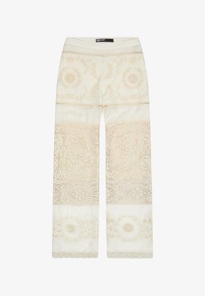 BIMBA Y LOLA, BIMBA Y LOLA PANTALÓN BORDADOS Y CALADOS CRUDO - Pantalon classique - crudo