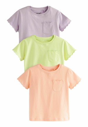 Next SHORT SLEEVE SCALLOP 3 PACK - REGULAR FIT - Tričko s potlačou - lilac purple