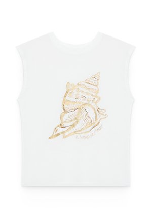 INSIDE, CAMISETA SISA PRINT CON TEXTURA - Camiseta estampada - blanco
