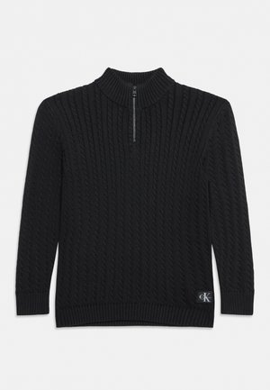 Calvin Klein Jeans, CABLE HALF ZIP - Пуловер - black