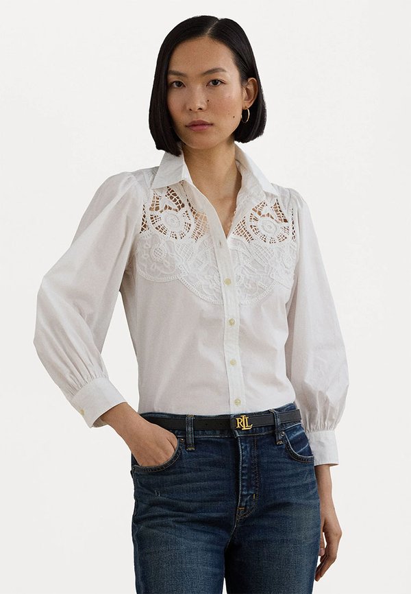 EYELET COTTON BROADCLOTH SHIRT - Button-down blouse4