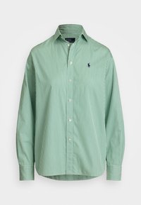 RELAXED FIT STRIPED COTTON SHIRT - Bluza s gumbima - green/white