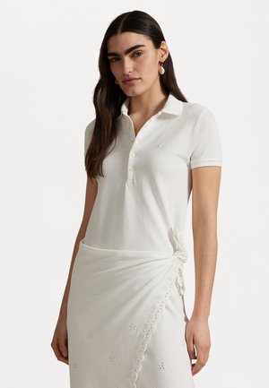 EYELET PIQUÉ WRAP POLO DRESS - Jerseykleid - white
