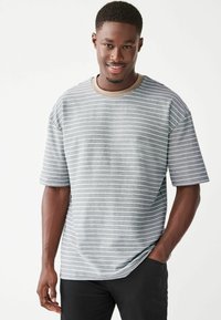 Next TEXTURED STRIPE- REGULAR FIT - T-shirts print - stone