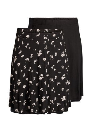 Zizzi 2-PACK - A-snit nederdel - black flower