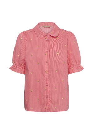 Culture, CUANNILLE SHORT SLEEVE - Hemdbluse - coral/white stripe