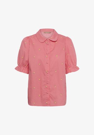 Culture, CUANNILLE SHORT SLEEVE - Hemdbluse - coral/white stripe
