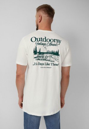 FLAMMGARNSTRUKTUR - T-Shirt print - weiß