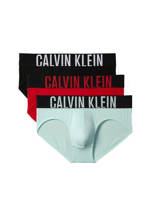 Calvin Klein Underwear, 3 PACK BOXER BRIEFS - INTENSE POWER COTTON - Слипове - black, goji berry, aqua blue