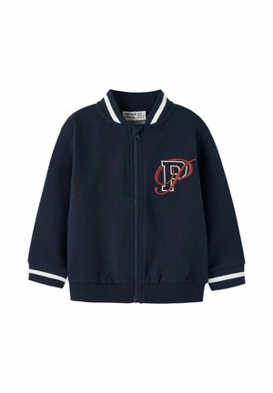 Športna jopa s kapuco na zadrgo - navy blazer