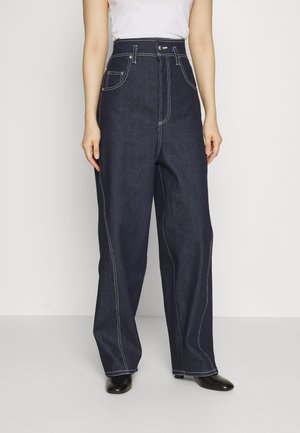 Elleme BELTED DENIM TROUSERS - Egyenes szárú farmer - navy