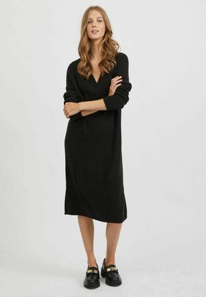 VILA VIMADELIA VNECK DRESS - Jumper dress - black