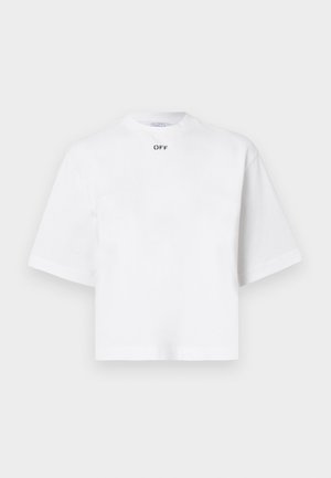 FLOWERS ARROW BOXY TEE - Majica kratkih rukava s printom - white/black