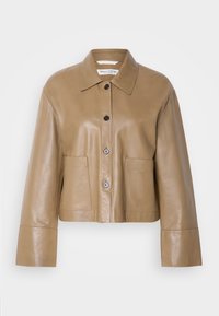TURN-DOWN COLLAR - Læderjakker - melted nougat