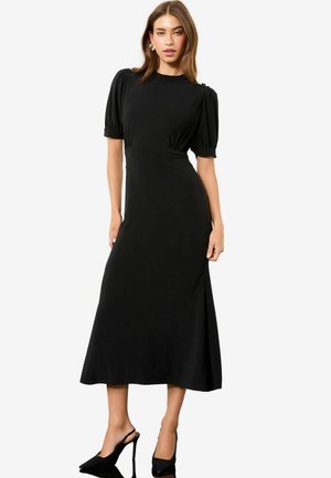 MIITARY SHORT SLEEVE MIDI - Džersejové šaty - black