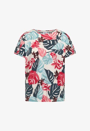 Cecil, T-SHIRT WITH BOAT NECKLINE AND PRINT - T-shirt imprimé - light alabaster white