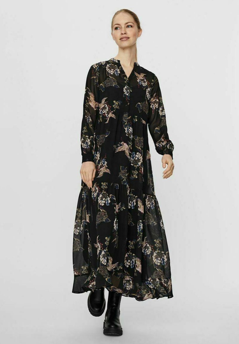 Vero Moda Robe longue black/anthracite ZALANDO.FR