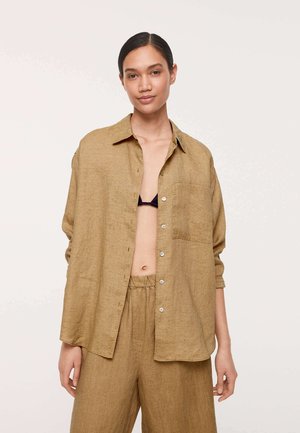 Button-down blouse - light brown