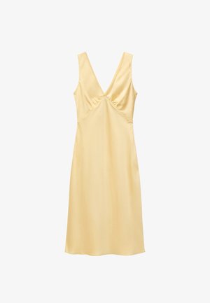& OTHER STORIES, & OTHER STORIES V-NECK SLIP MIDI DRESS - Vestido informal - yellow