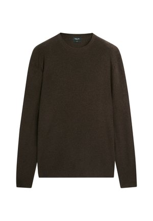 Massimo Dutti, 100% COTTON MOULINÉ ROUND NECK SWEATER - Strickpullover - dark brown