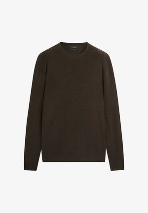 Massimo Dutti, 100% COTTON MOULINÉ ROUND NECK SWEATER - Strickpullover - dark brown