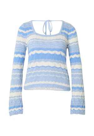 Estelou, CHROCHET CARDIGAN - Striktrøje - light blue