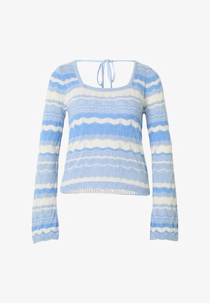 Estelou, CHROCHET CARDIGAN - Striktrøje - light blue
