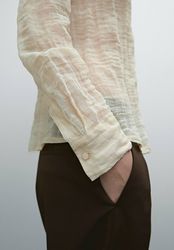 BLEND TEXTURED DETAIL - Button-down blouse - beige3